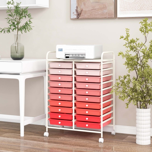 Costway 20 Drawers Rolling Cart Storage Scrapbook Paper Studio Organizer Bins