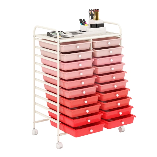 Costway 20 Drawers Rolling Cart Storage Scrapbook Paper Studio Organizer Bins
