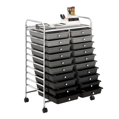 Costway 20 Drawers Rolling Cart Storage Scrapbook Paper Studio Organizer Bins