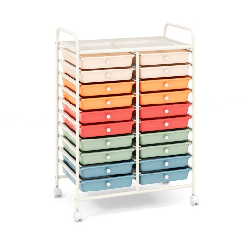 Costway 20 Drawers Rolling Cart Storage Scrapbook Paper Studio Organizer Bins