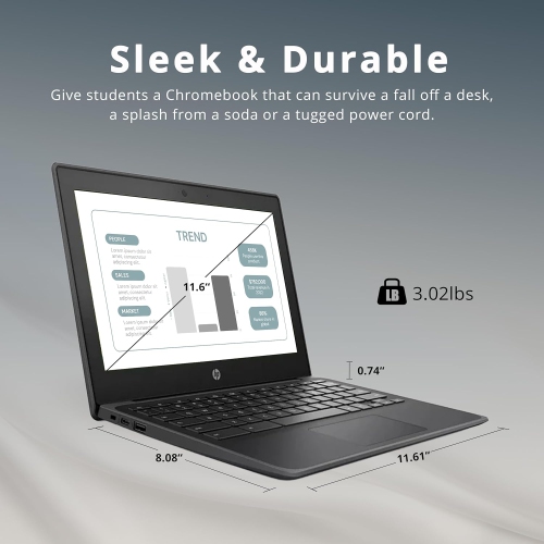 HP Chromebook 11.6" HD Anti-glare Laptop, AMD A4-9120C, 32GB eMMC, 4GB RAM, AMD Radeon R4 Graphics, Full Size Keyboard, HD Webcam, WiFi 5, Chrome OS,