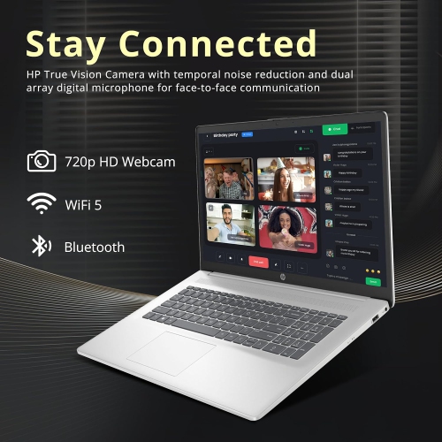 HP 17.3" FHD IPS Business Laptop, Intel i3-1215U, 1.16TB Storage, 16GB RAM, Intel UHD Graphics, HD Webcam, Numpad, Silver, Windows 11 Home