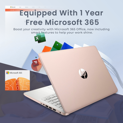 HP Stream 14" HD Laptop, Intel Celeron N4120, 288GB Storage(128GB eMMC+160GB Docking Station Set), 8GB RAM, Intel UHD Graphics, Webcam, 1 Year Office