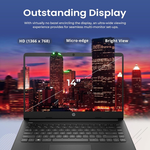 HP Stream 14" HD Laptop, Intel Celeron N4120, 288GB Storage(128GB eMMC+160GB Docking Station Set), 8GB RAM, Intel UHD Graphics, Webcam, 1 Year Office