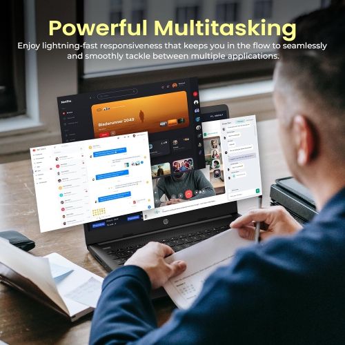 HP Stream 14" HD Laptop, Intel Celeron N4120, 288GB Storage(128GB eMMC+160GB Docking Station Set), 8GB RAM, Intel UHD Graphics, Webcam, 1 Year Office