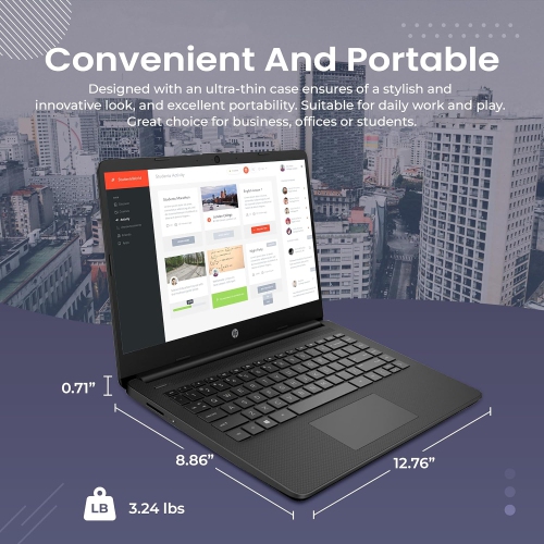 HP Stream 14" HD Laptop, Intel Celeron N4120, 288GB Storage(128GB eMMC+160GB Docking Station Set), 8GB RAM, Intel UHD Graphics, Webcam, 1 Year Office