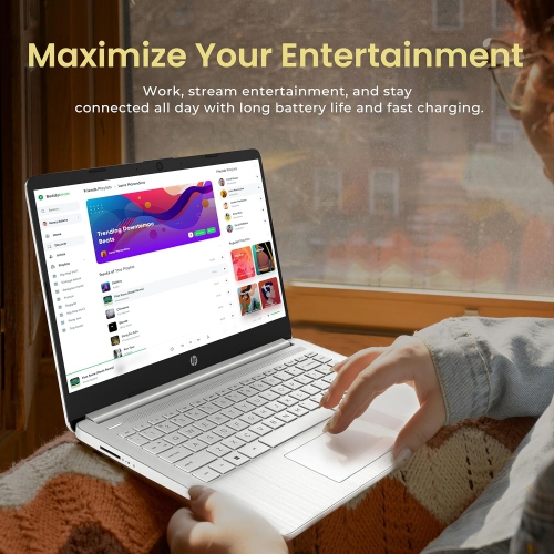 HP Stream 14" HD Laptop, Intel Celeron N4120, 288GB Storage(128GB eMMC+160GB Docking Station Set), 8GB RAM, Intel UHD Graphics, Webcam, 1 Year Office