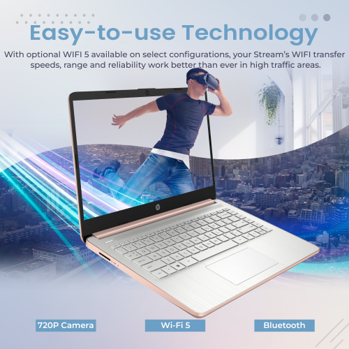 HP Stream 14" HD Laptop, Intel Celeron N4120, 288GB Storage(128GB eMMC+160GB Docking Station Set), 16GB RAM, Intel UHD Graphics, Webcam, 1 Year