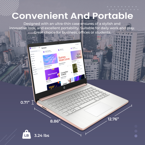 HP Stream 14" HD Laptop, Intel Celeron N4120, 288GB Storage(128GB eMMC+160GB Docking Station Set), 16GB RAM, Intel UHD Graphics, Webcam, 1 Year