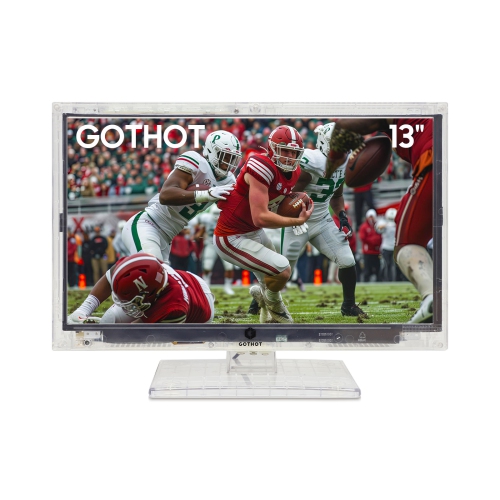 GOTHOT  Transparent Tv, 13 Inch Led Fhd Tv, Non-Smart HD Retro Television, High Resolution Wide Screen Monitor