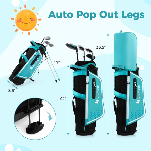 Ultimate Kids Golf Practice Set Junior Complete Golf Club Set for Kids Age 5-7 Years Old