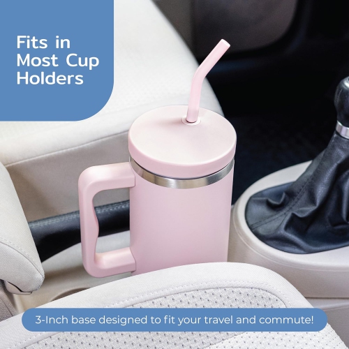 BOZ 40 oz – gobelet avec poignée et couvercle à paille, bouteille d’eau isotherme en acier inoxydable, tasse de voyage réutilisable, idéal pour