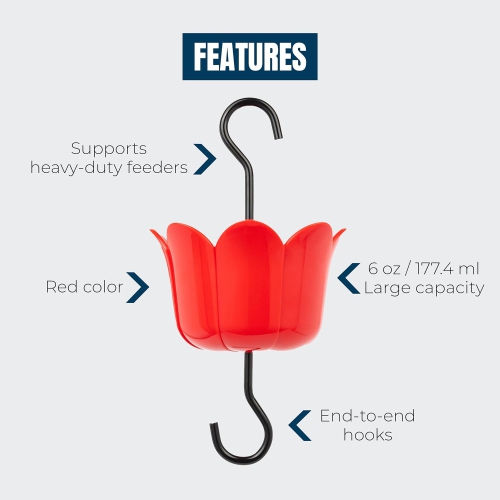 MEKKAPRO 2-Pack Ant Moat for Hummingbird Feeders & Oriole Feeders,6 Oz Insect Guard with Large Capacity, Nectar Feeder Accessory Hooks