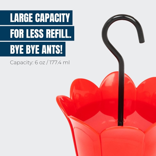 MEKKAPRO 2-Pack Ant Moat for Hummingbird Feeders & Oriole Feeders,6 Oz Insect Guard with Large Capacity, Nectar Feeder Accessory Hooks