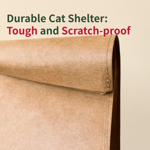 Wenhome Kraft Paper Cat House, Durable, Lightweight, and Eco-Friendly Cat Condo for Cozy Relaxation