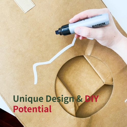 Wenhome Kraft Paper Cat House, Durable, Lightweight, and Eco-Friendly Cat Condo for Cozy Relaxation