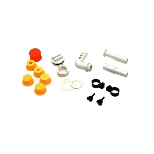Set of 14 White and Yellow Hydro Tools Complete Adapter Kit for Swimming Pools