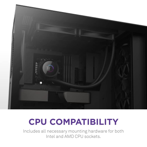 NZXT Kraken 280 280mm AIO CPU Liquid Cooler, Customizable 1.54" Square LCD, High-Performance Pump - 2 x F140 Fans