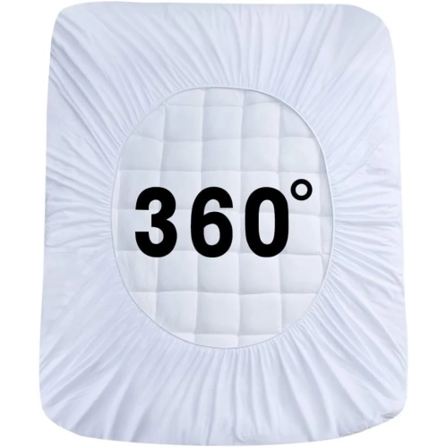 Queen Cooling Mattress Pad Topper - Cotton Quilted Pillow Top Protector - Deep Pocket Fits 8-21 Inch Mattresses