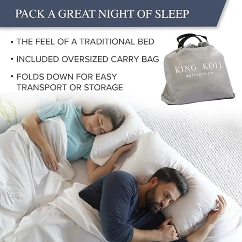 Grand matelas pneumatique de luxe avec pompe intégrée - lit gonflable de 20 po pour la maison, le camping & les invités - double hauteur, durable,