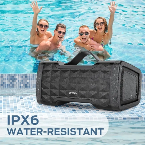 Haut-parleur Bluetooth - haut-parleur portatif sans fil 40&nbsp;W d'Oraolo, étanche IPX6, son stéréo, prise en charge de la carte TF/aux, micro