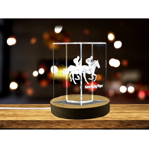 Horse Racing Player 3D Engraved Crystal Keepsake/Gift/Decor/Collectible/Souvenir