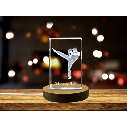 Kickboxing Player 3D Engraved Crystal Keepsake/Gift/Decor/Collectible/Souvenir