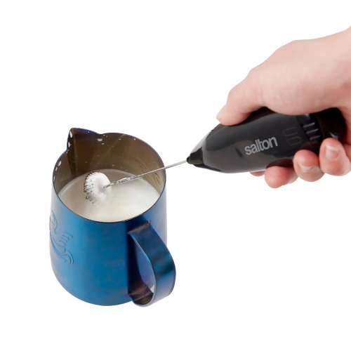 Salton - Handheld Milk Frother for Hot or Cold Drinks, Battery Powered, Black