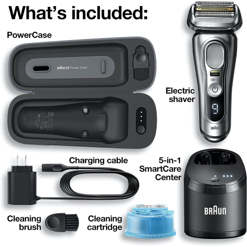 Braun Series 9-9477cc Pro Men's Rechargeable Wet & Dry Electric Foil Shaver with ProLift Trimmer, PowerCase, & SmartCare Center