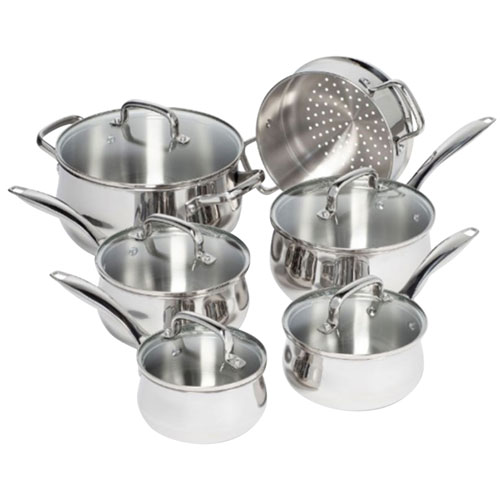 Lagostina 11-Piece Stainless Steel Cookware Set - Silver