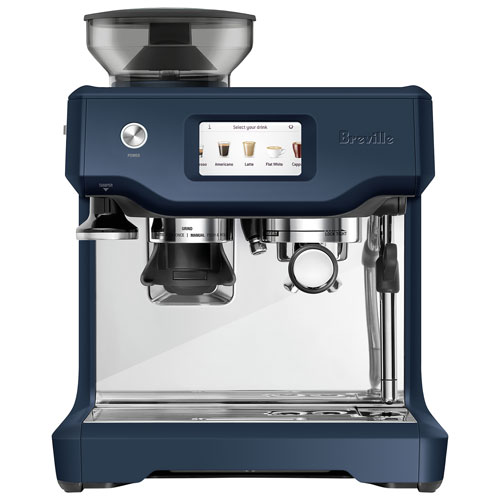 Machine à espresso automatique Barista Touch avec moussoir à lait et moulin à café de Breville - Bleu Damas