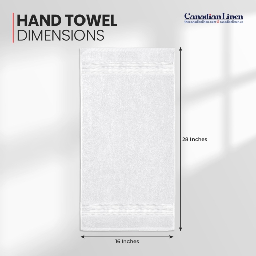 Canadian Linen Luxury – Serviettes pour les mains Everest, 16 x 28&nbsp;po, paq. 6, ensemble de serviettes maison en coton doux à séchage rapide et