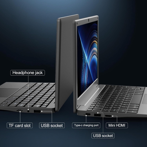 10.1'' Laptop Computer Quad Core Android 12 Mini Netbook 2G RAM+64GB ROM for Kids Adults