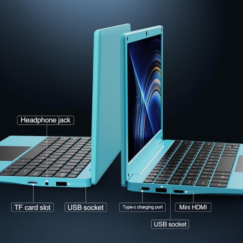 10.1'' Laptop Computer Quad Core Android 12 Mini Netbook 2G RAM+64GB ROM for Kids Adults