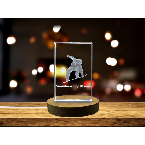 Joueur de snowboard 3D cristal gravé Keepsake/cadeau/décor/objet à collectionner/souvenir