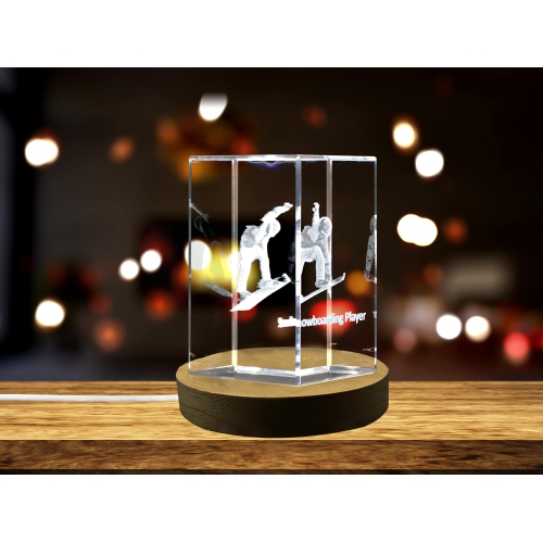 Joueur de snowboard 3D cristal gravé Keepsake/cadeau/décor/objet à collectionner/souvenir