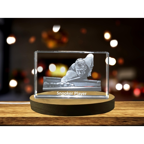 Snoker Player 3D cristal gravé Keepsake/Gift/Decor/collectionner/Souvenir