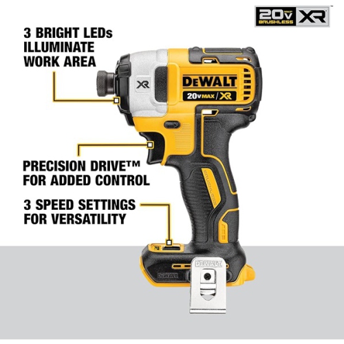 DEWALT 20.32 x 7.62 x 14.94 cm Max XR Impact Driver 20V Black Yellow