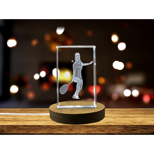 Le joueur de squash 3D Keepsake en cristal gravé/cadeau/décoration/objet à collectionner/souvenir