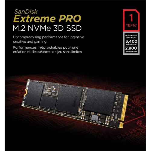 SANDISK  1Tb Extreme Pro M.2 PCi Express 3.0 Internal Solid State Drive
