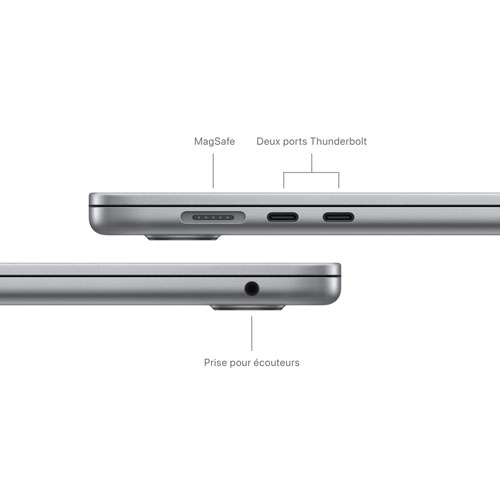 Apple MacBook Air 15" w/ Touch ID (2024) - Space Grey (Apple M3 Chip / 512GB SSD / 8GB RAM) - French by APPLE - Open Box condition - Image 7