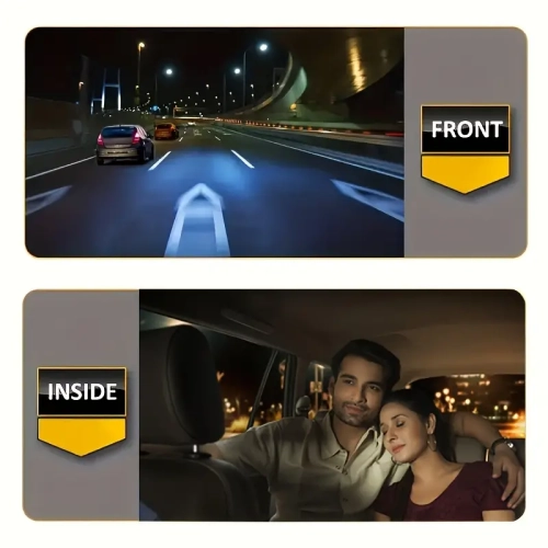 1080p Dual Lens Dash Cam with Night Vision, Wide Angle, Loop Recording & 3-Inch HD LCD Display