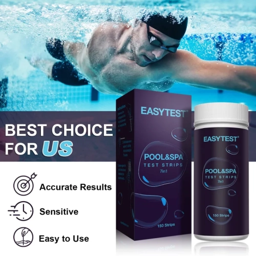 7 Way Pool & Spa Test Strips - 150 Strips for Accurate Water Testing: pH, Bromine, Total Alkalinity, Free Chlorine, Total Chlorine, Total Hardness,