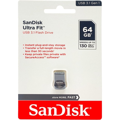 SanDisk 64GB Ultra Fit USB 3.1 Flash Drive - SDCZ430-064G-G46