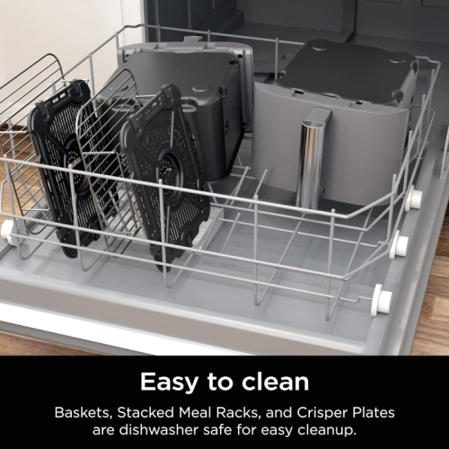 Ninja SL401 DoubleStack XL 2-Basket Air Fryer - 10 QT, 6-in-1, DoubleStack Technology, Smart Finish, Cook 4 Foods at Once, Compact Design, Easy