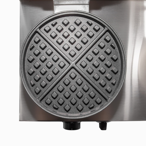 AP-601_2 Double Waffle Maker | Round-Shaped Belgium Waffles | Stainless Steel | Nonstick Coating | 110V