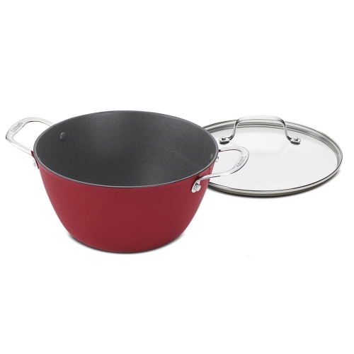 Cuisinart 5.2-Quart Round Covered Casserole with Glass Lid, Red