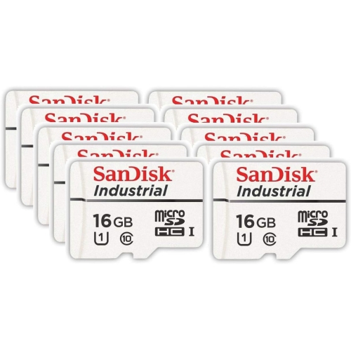 SANDISK  16GB Industrial Mlc Microsd Sdhc Uhs-I Class 10 Sdsdqaf3-016G Bulk (10 Pack)