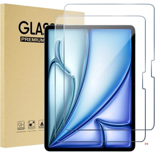 Paquet de 2 protecteurs d'écran en verre trempé pour iPad Air 6th génération 11&nbsp;po M2 A2902/A2903/A2904 - protecteur de film transparent