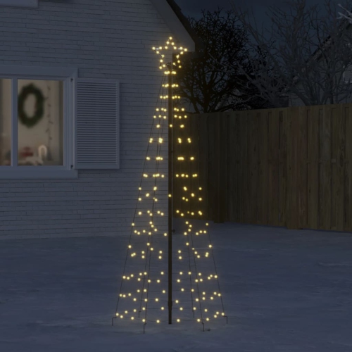 VIDAXL  Christmas Tree Light With Spikes 220 Leds Warm 180 Cm In White